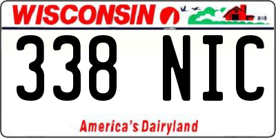 WI license plate 338NIC