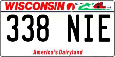 WI license plate 338NIE