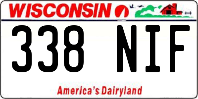 WI license plate 338NIF