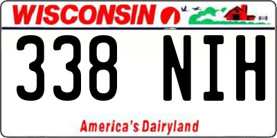 WI license plate 338NIH