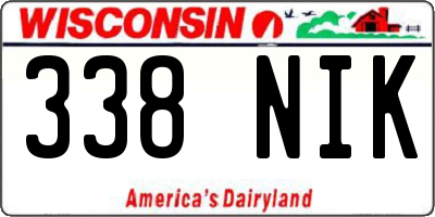 WI license plate 338NIK