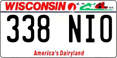 WI license plate 338NIO
