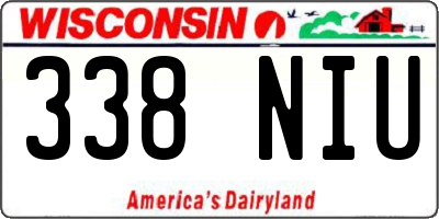 WI license plate 338NIU