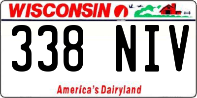 WI license plate 338NIV