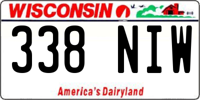 WI license plate 338NIW