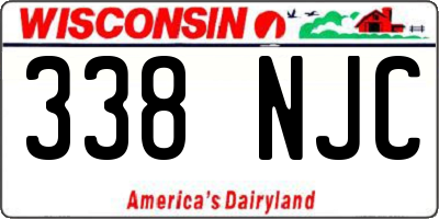 WI license plate 338NJC