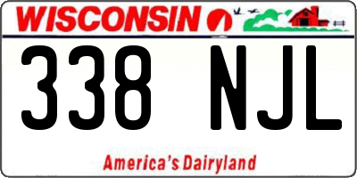 WI license plate 338NJL