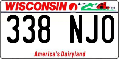 WI license plate 338NJO