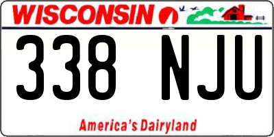 WI license plate 338NJU