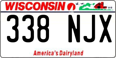 WI license plate 338NJX