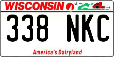 WI license plate 338NKC