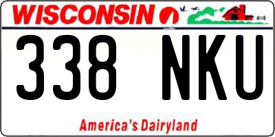WI license plate 338NKU