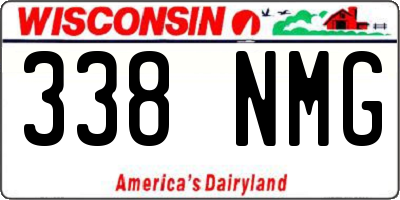 WI license plate 338NMG