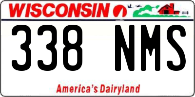 WI license plate 338NMS