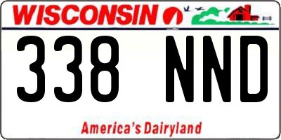 WI license plate 338NND