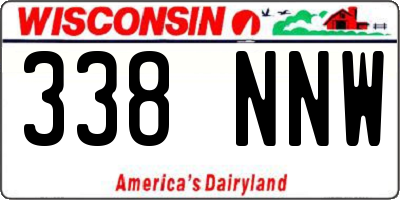 WI license plate 338NNW
