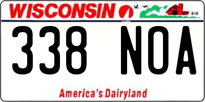 WI license plate 338NOA