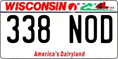 WI license plate 338NOD