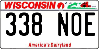 WI license plate 338NOE