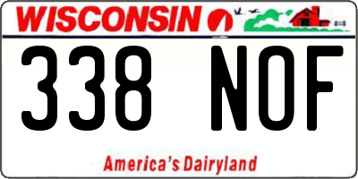 WI license plate 338NOF