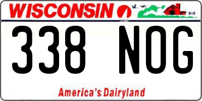 WI license plate 338NOG