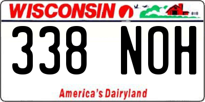 WI license plate 338NOH
