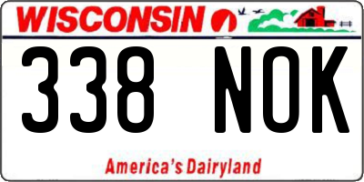 WI license plate 338NOK