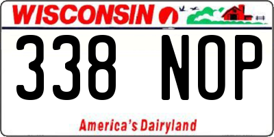 WI license plate 338NOP
