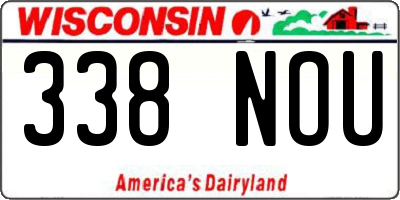 WI license plate 338NOU