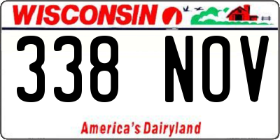 WI license plate 338NOV