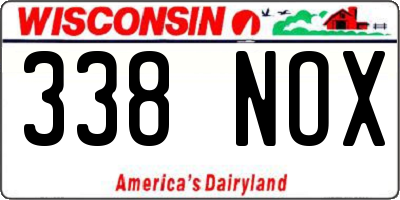 WI license plate 338NOX