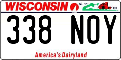 WI license plate 338NOY