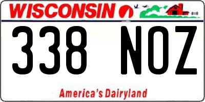 WI license plate 338NOZ