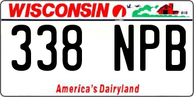 WI license plate 338NPB