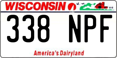 WI license plate 338NPF