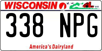 WI license plate 338NPG