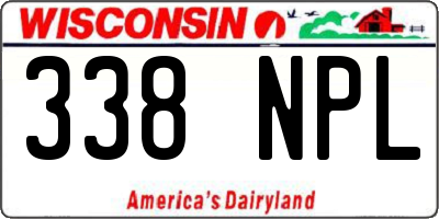 WI license plate 338NPL