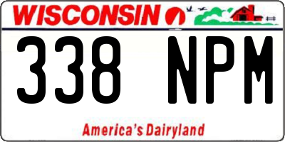 WI license plate 338NPM