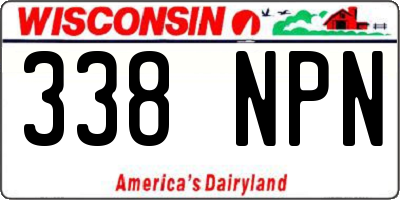 WI license plate 338NPN