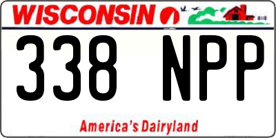 WI license plate 338NPP