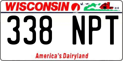 WI license plate 338NPT
