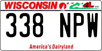 WI license plate 338NPW