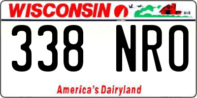 WI license plate 338NRO