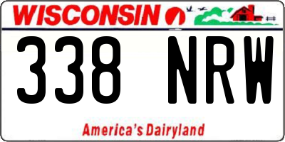 WI license plate 338NRW