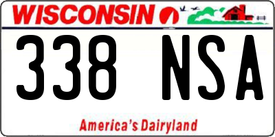 WI license plate 338NSA