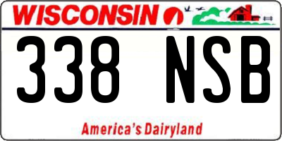WI license plate 338NSB