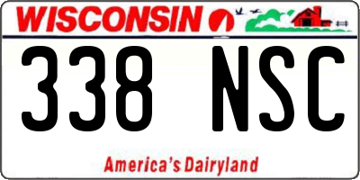 WI license plate 338NSC
