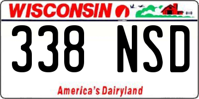 WI license plate 338NSD