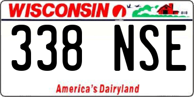 WI license plate 338NSE
