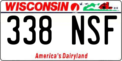 WI license plate 338NSF